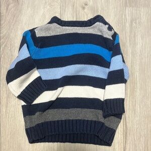 Blue and Gray Striped Sweatshirt with Nautical Vibes